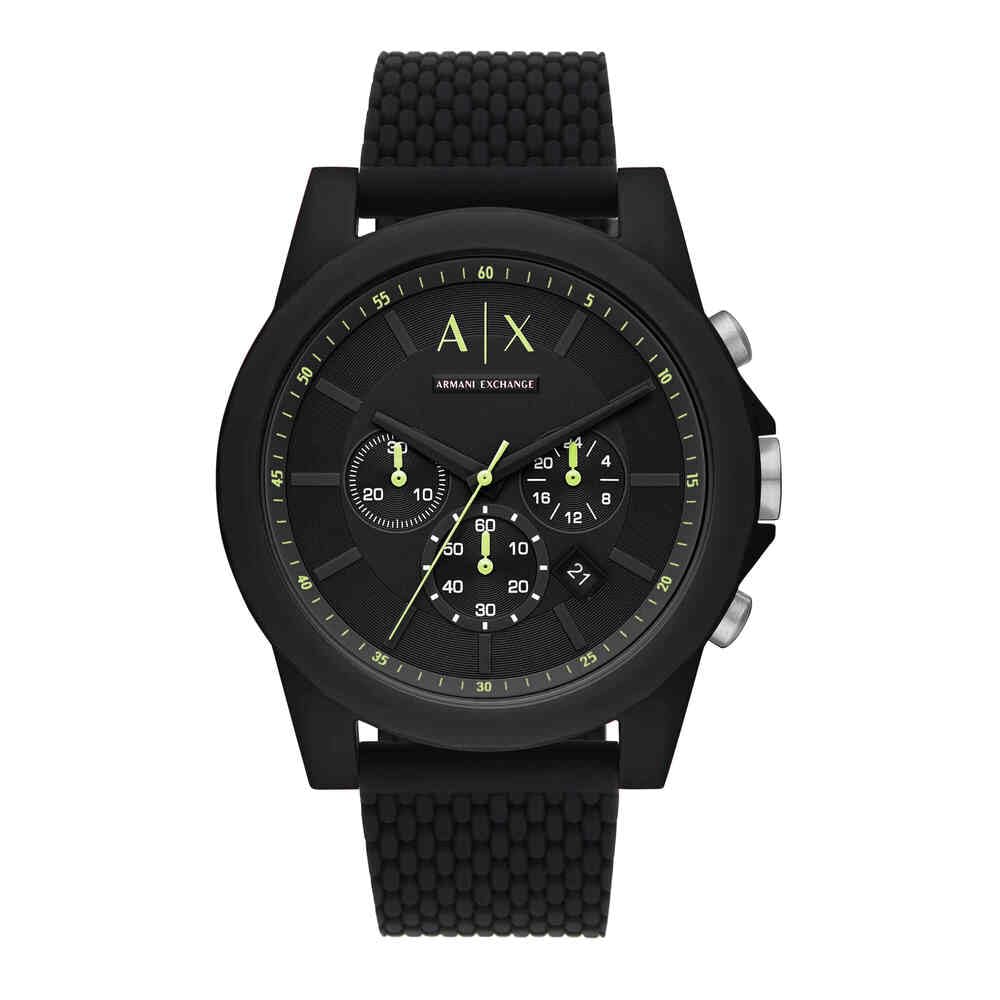 Armani Exchange Orologio per uomo, movimento cronografo al quarzo e cassa da 44 mm con cinturino in silicone