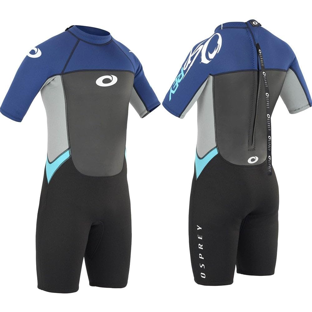 Osprey Men's Shorty 3 mm Summer Wetsuit, Adult Short Sleeve Neoprene Surfing Diving Wetsuit, Origin, Multiple Colours
