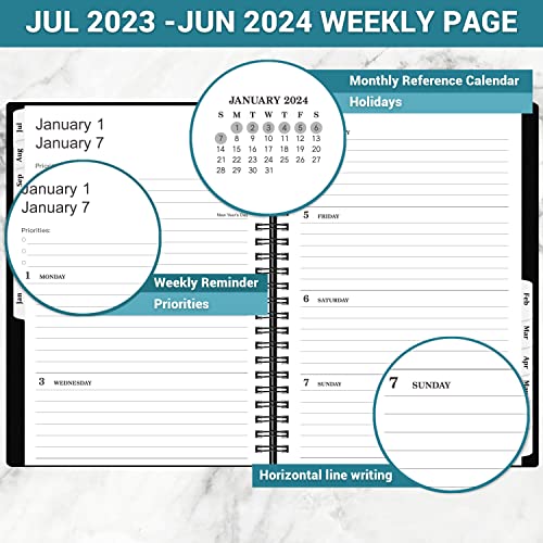 2023-2024 Academic Planner - Weekly And Monthly Planner 2023-2024, 6.3” × 8.4”, Planner 2023 From Jul 2023 To Jun 2024, Inner Pocket, Premium Paper, Twin-Wire Binding, Make Your Life Productive #TOP3