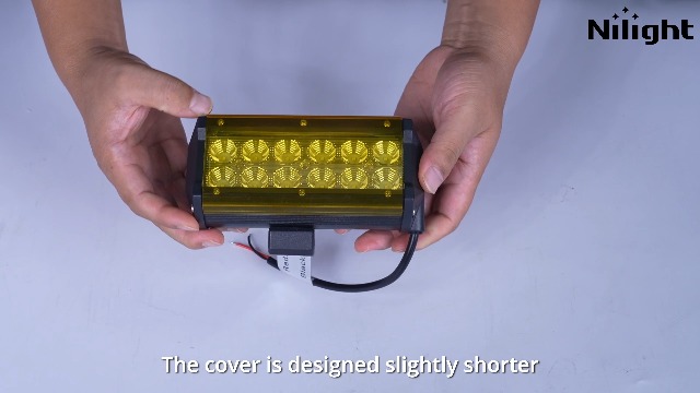 Image of Nilight LED Light Bar with Yellow Black Covers 2 PCS 12 Inch 72 W | Spot Flood Combo Beam, Super Bright Off Road Driving Fog Boat Lighting for Trucks Pickup Golf Cart SUV ATV UTV 4x4 Van Camper