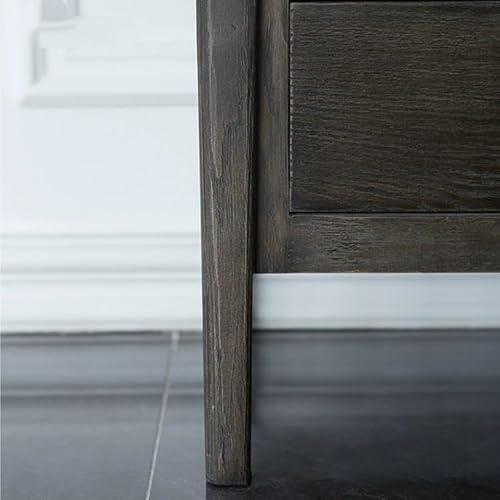 DUBTEDHOU Chinese Solid Wood Sideboard Kitchen Cabinet, Four-Door Rattan Wood Storage Cabinet Buffet Sideboard 62.99x17.71x39.37 Inch - Image 6