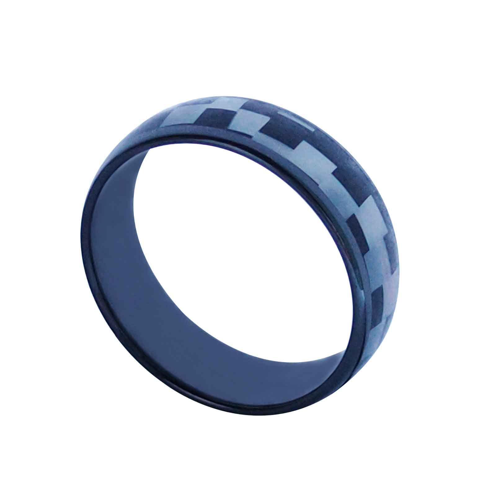 HECERE Waterproof Ceramic NFC Forum 215 Chip Universal for Mobile Phone, All-Round Sensing Technology Wearable Smart Ring, Ring for Men or Women (Black White 20mm)