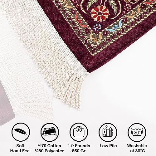 Turkish Prayer Rug, Purple Prayer Rug, Prayer Mat Travel, Portable Prayer Mat Muslim, Prayer Rugs Islam, Prayer Mat Islam Thick, Ramadan Gift (Purple)