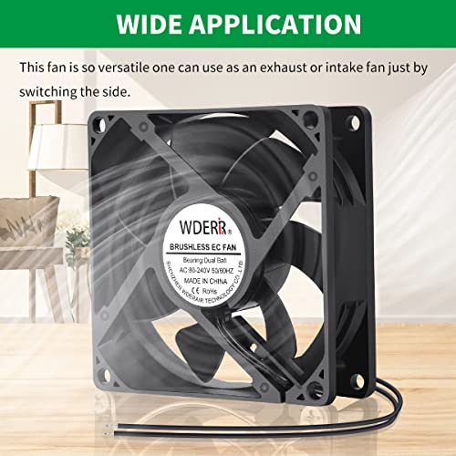 Wderair Ec 80Mm X 25Mm 110V 120V 220V 240V Muffin Fan Dual Ball With Ac Wall Plug For Small Electronics Computer Project Cooling #TOP5