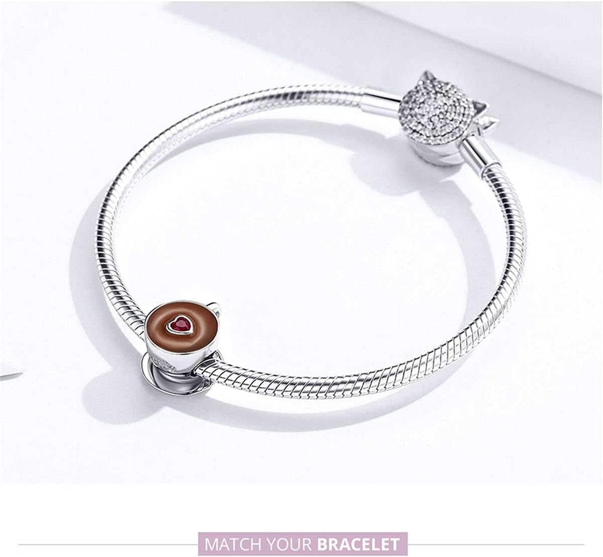 BISAER Hamsa Hand Charm - Sterling Silver, Blue Gemstones Evil Eye, Fits Bangle, Bracelet, Necklace - Image 6