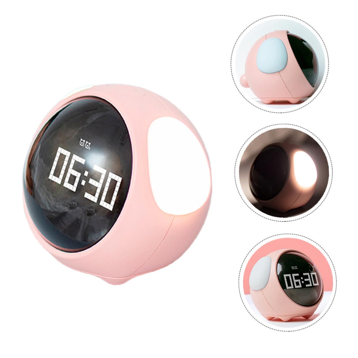 Reloj Despertador Digital LED Expresión Encantadora para Dormitorio Infantil Incluye Reloj Digital y Alarma Luminosa