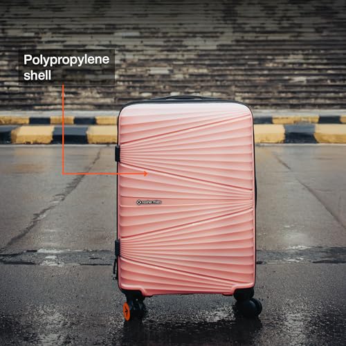 Image of Nasher Miles Mumbai Hard-Sided Polypropylene Cabin Luggage 20 inch | 55cm | 8 Wheels Small Trolley Bag for Travel | Suitcase (Peach)