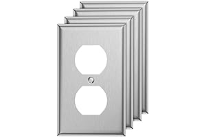 4-Pack Stainless Steel Outlet Plate Covers