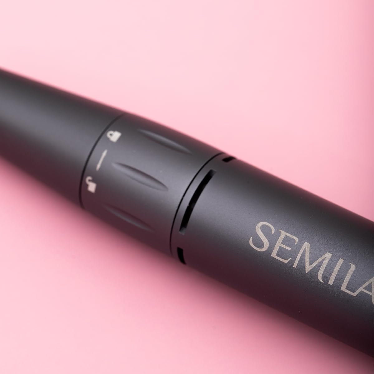 Semilac Fresa de uñas Mini Pen Black Edition – Lima de uñas eléctrica compacta 30.000 rpm, silenciosa y potente, carga USB, ideal para manicura y pedicura en casa