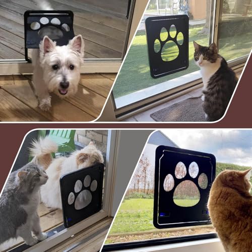 NAMSAN Haustierklappe Fliegengitter mit Magnet Hundeklappe Katzenklappe für Fliegengittertür Abschließbar Haustiertür für Katzen/Hunde