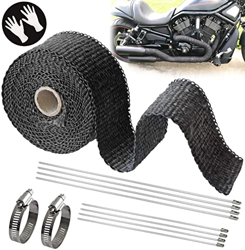 耐熱布 自動車やバイクのマフラー バンテージ 高品質グラスファイバー 断熱布 やけど予防 テープ 耐熱温度1600℃ エキマニ エキゾーストラップ プロテクトラップ 自動車 バイク マフラー 薪ストーブ ーストマニホールド 煙突熱対策 結束バンド付