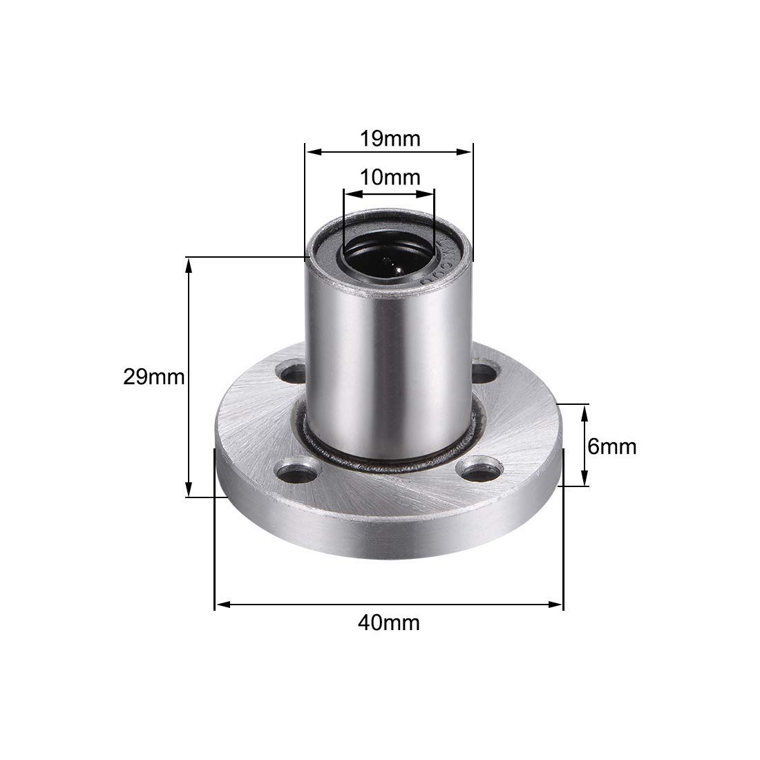 Lot De 4 Roulements Linéaires LM10UU - Alésage 10mm, Diamètre Ext. 19mm, Longueur 29mm