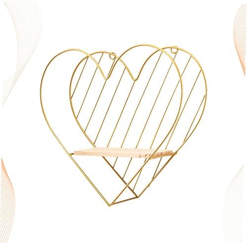 Miniatura 2 de Cabilock Estante de corazón montado en la pared, estante de pared de mesita de noche, estantes flotantes rústicos, estantes de pared decorativos