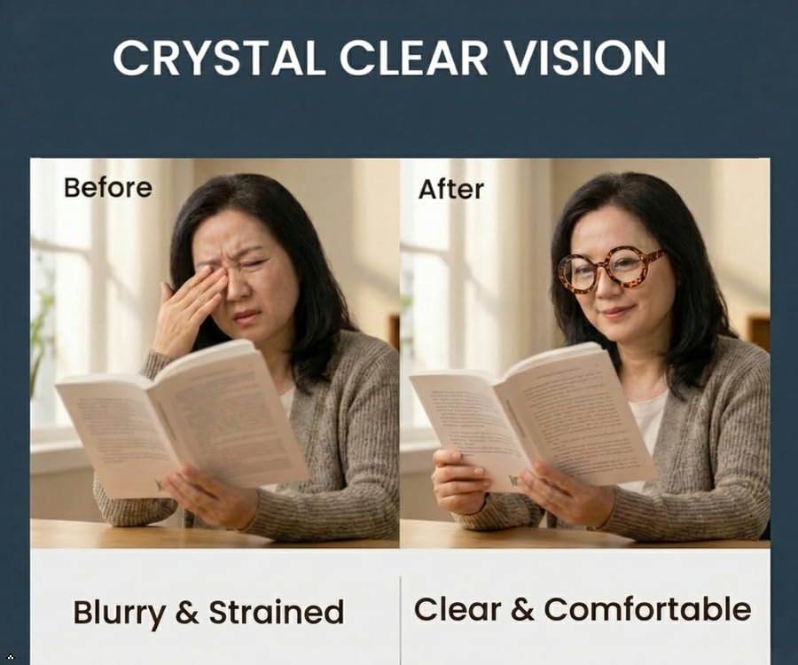 Image of Eyekepper Reading Glasses 1.00, Readers for Women, 4 Pack Oversized | Wide Women's Magnifying Glass, Womens Stylish Reader Eyeglasses with Spring Hinges, Ladies' Big Round Cheaters for Large Head