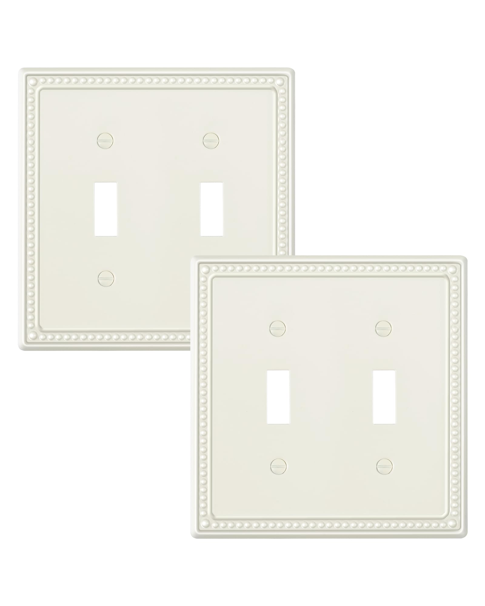 TREEWELL 4-Pack Duplex Outlet Cover Plate, Antique Brass Metal Wall Plates For Electrical Outlets, 1 Gang Receptacle Cover, Pearls Decorative Switch