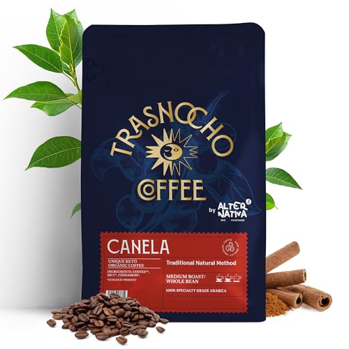 Café Keto en Grano Trasnocho con MCT y Canela – 100% Arábica Orgánico, Energía Estable y Regulación Natural, 200g