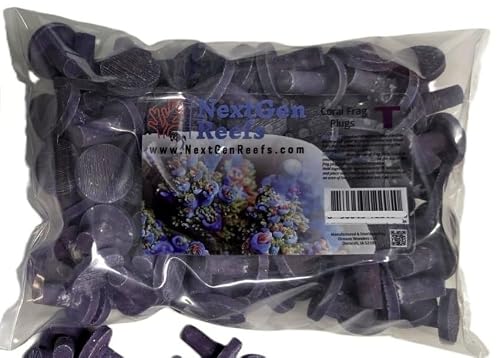 NextGen Reefs Heavy Weight Large Ceramic Coralline Purple Coral Frag Plugs 100pc