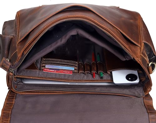 Bolso Mensajero de Cuero para Hombre y Mujer miniatura 6