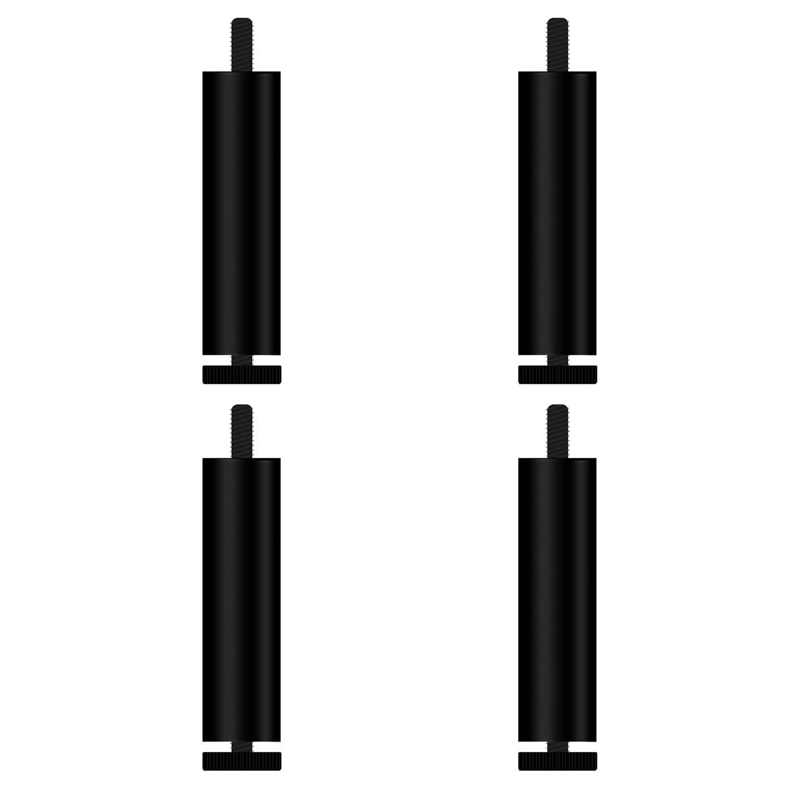 FCXURKOD Adjustable Metal Furniture Legs - Set of 4 M6 Thread Round Replacement Legs for Sofa Chair Bed - 20cm/7.87in HeightBlack Furniture Feet