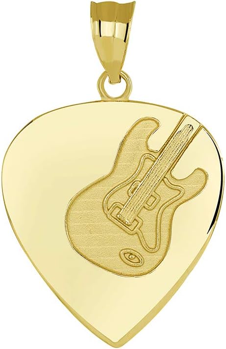 Claddagh Gold Music Jewelry Musician Electric Guitar Pick Charm Pendant