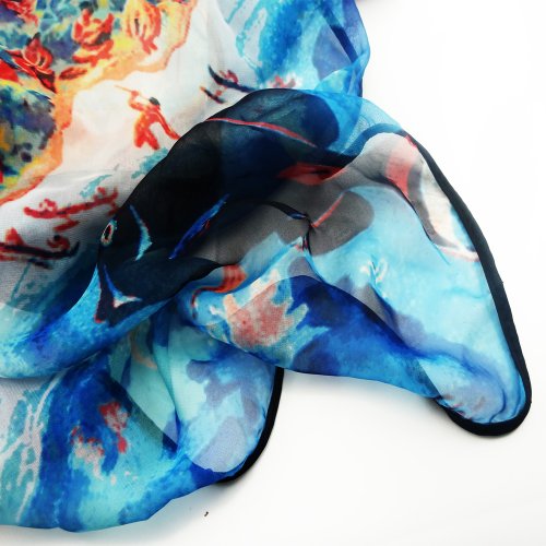 Scarf Vintage Map Hawaiian Island Chiffon Sarong4