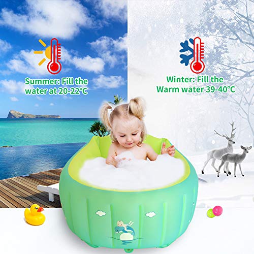 Image of | Inflatable Baby Bathtub,Newborn Bathtub Seat for Infant,Non-Slip Baby Pool for Sitting up,Foldable Toddler Tub Shower,Portable Travel Bath for Kids 0-6 Year (Multi, Animal Print)
