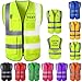 YAEILOV Custom Safety Vest for Men High Visibility Protective Workwear 5 Pockets With Reflective Strip Personalized Your Text/Logo/Image Safety Accessories for Outdoor Works(Fluorescent green,XL)