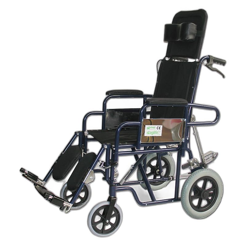 Stag Silla de ruedas reclinable 300 mm | Silla de ruedas reclinable 300 mm
