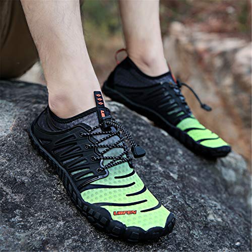 Image of UBFEN Water Shoes for Men Women Quick Dry Swim Aqua Socks | Lightweight Barefoot-style Fit, Rubber Sole, Hiking, Fishing, Kayaking, Beach, Pool, Boating, Diving And Water-to-land Wear