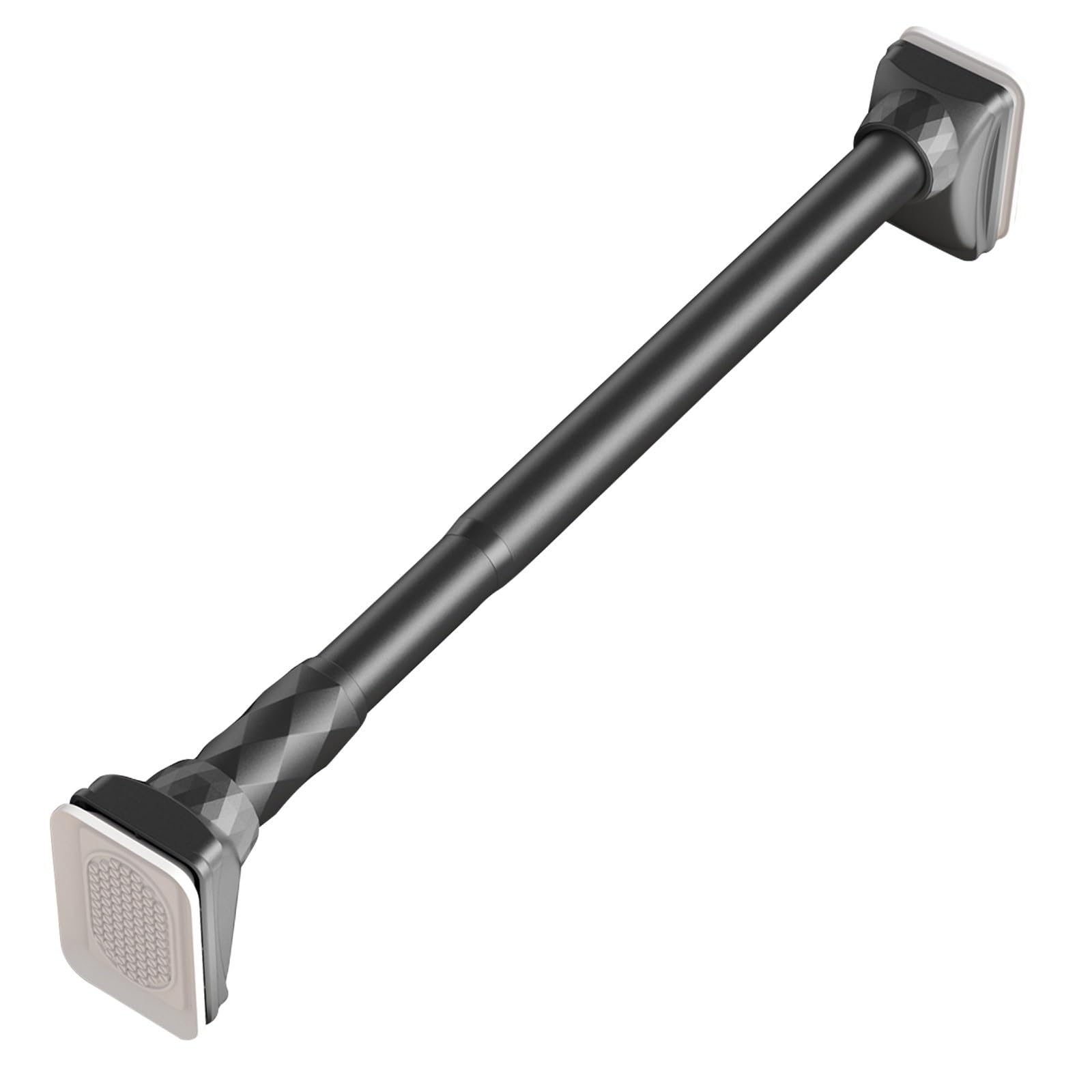 GLDYTVF No Drill Adjustable Tension Curtain Rod for Bathroom - Heavy Duty Telescopic Pole for Renters Fits 6.8'-9.8' Spaces (Gray 210-300cm)