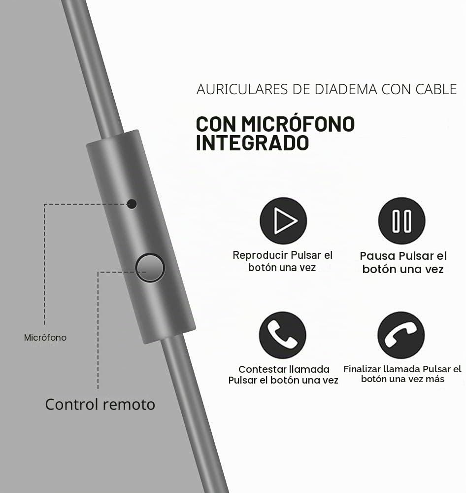 OneOdio - Auriculares con cable para DJ y piano con micrófono, sonido extra bajo, ligero y cómodo plegable con Share-Port, 2 enchufes jacks, auriculares para PC Studio Monitor AMP Pro-10 (gris)
