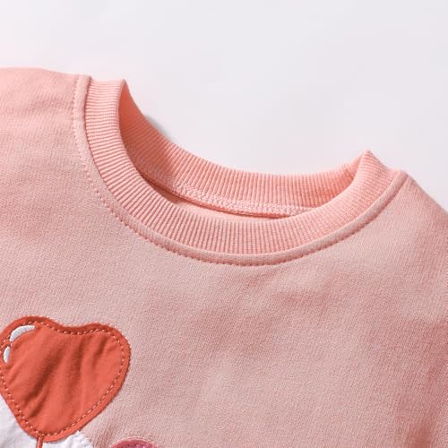 Image of HILEELANG Toddler Girl Fall Outfits Clothing Pants Set Sweatshirt Cotton Strench Leggings Playwear Sets 2pc