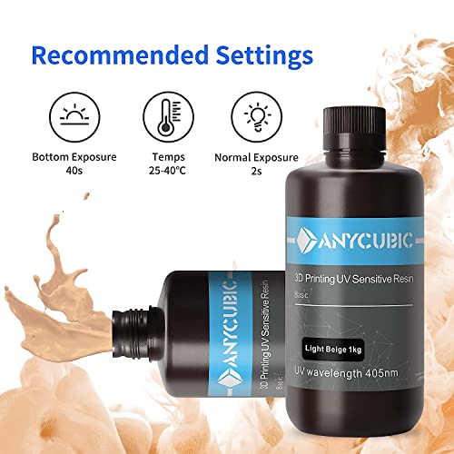 Image of 3 idea Imagine Create Print 3D Printer Photopolymer Resin for LCD 3D Printing, High Precision & Quick Curing & Excellent Fluidity - 1kg (Light Beige)