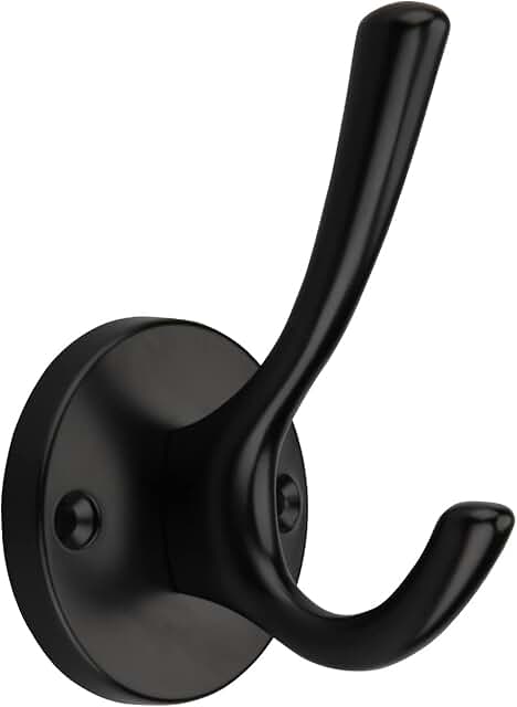 TUNNY 5 Pack Round Coat Towel Hooks - Matte Black Coat Hooks for Hanging...