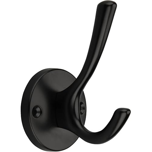 TUNNY 5 Pack Round Coat Towel Hooks - Matte Black Coat Hooks for Hanging Coats Towel Hooks for Bathroom Wall Mounted Zinc Alloy Bath Towel Hooks Robe Clothes Hook Holder Heavy Duty Wall Hooks