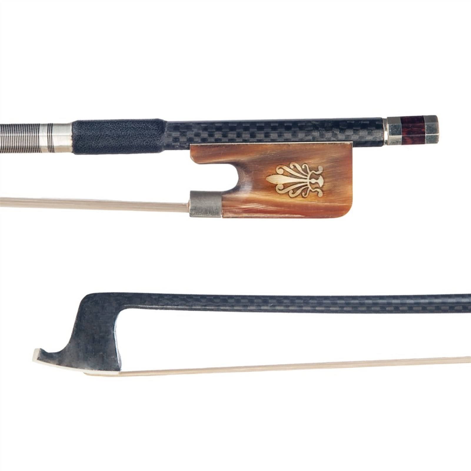 TSTS Viola Bow 16 "Viola In Fibra Di Carbonio Fiocco Griglia In Fibra Di Carbonio Fibra Di Carbonio Stick White Harhar W/Bue Corno Rana Durevole Fiocco professionale violino