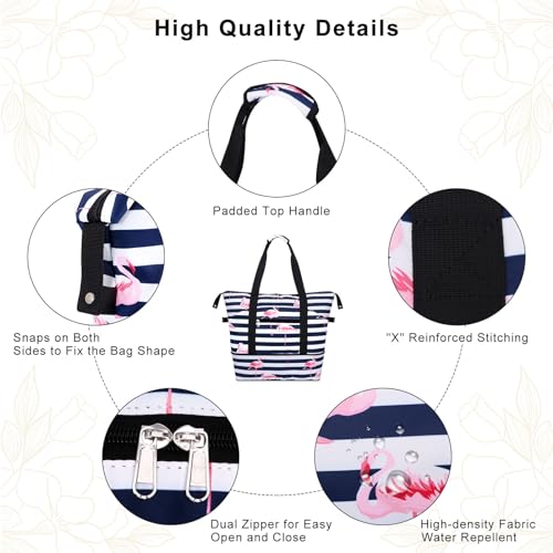 Expandable Duffel Bag for Women with Trolley Sleeve/Wet Pocket Weekender Travel Tote Large Carry On Overnight Luggage4