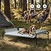 Gardner Pet Elevated Dog Bed for Medium Size Dog, Outdoor Raised Bed Waterproof Portable Cooling Cot Pet Hammock Bed with 3-Sided Guardrail, Breathable Mesh, Grey, 42 Inches