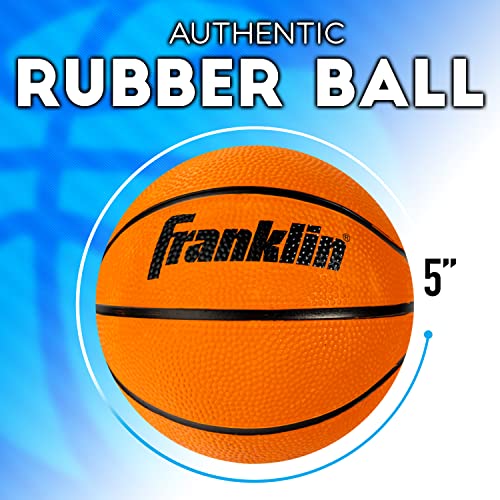 Franklin Sports Indoor + Outdoor Rubber Mini Basketballs - 3 Pack of Mini Basketballs- 5" Inch Toy Basketballs - Indoor + Outdoor Ready Arcade Rubber Balls - Basketball Pump Included
