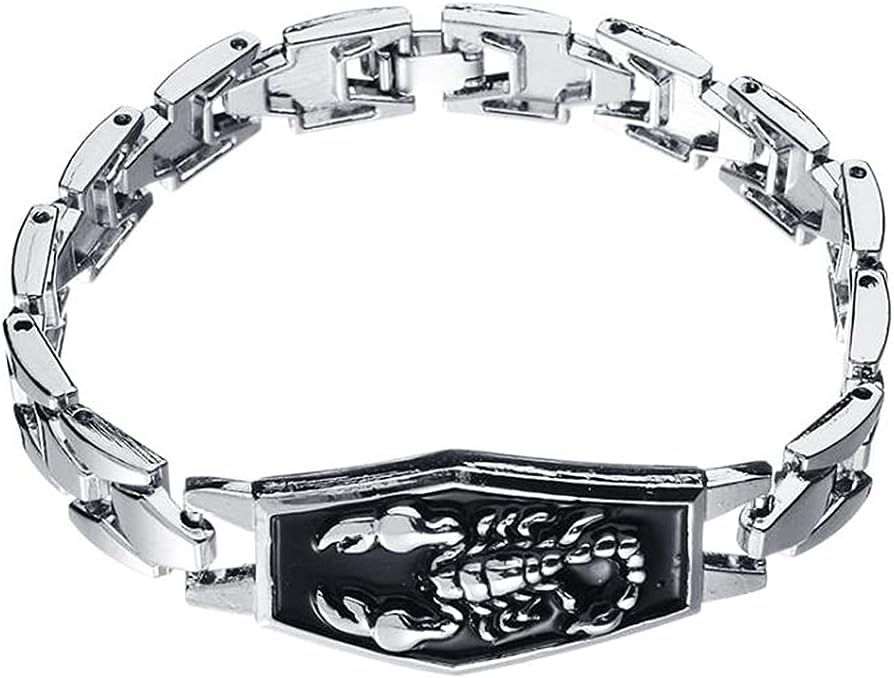 Punk Hip Hop Popular Scorpion Bracelet Cool Gothic Motorcycle Zodiac Sign Metal Bracelet Cuff Bracelet Men's Constellation Scorpio Fashion Jewelry
