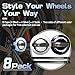 8-Piece 60mm/2.36'' Wheel Center Caps for Altima Rogue Murano Maxiam Kicks Frontier Cars ABS Hub Caps Set Includes 4 Black & 4 Silvery Caps with 2 Removal Tools