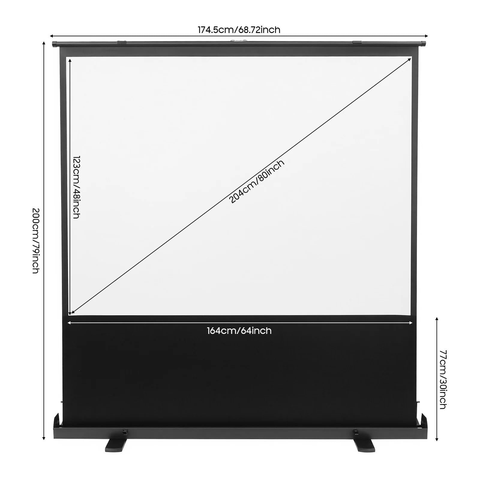 Toile Projection Écran de Projection projecteur rétractable Portable grandangle visionde 120 °