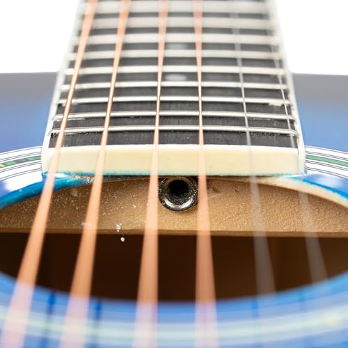 Image of Progressa Series Guitar: 36H Semi Acoustic Guitar - 36 Inches (Blue) | 6-String Natural Finish Wooden Guitar | Right Hand Semi Acoustic Guitar Kit for Beginners, Professional & Adults