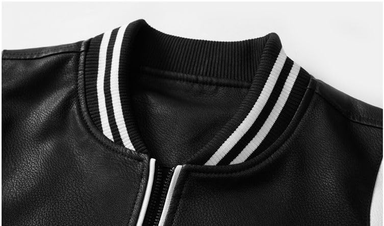 Men's Faux Leather Coat Classic Washed PU Jackets Slim Fit With Stand Collar Bomber Coat Trend Motorcycle Vintage Outerwear