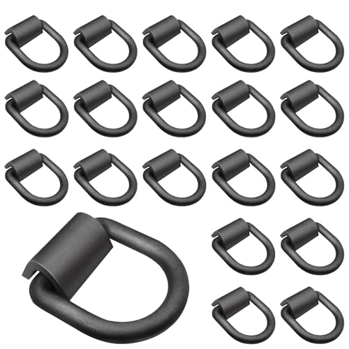 Hedday 1/2 Weld On D Rings 12000 lbs Heavy Duty Tie Down Anchors Forged Steel D Ring with Welding Clips for Trailers Trucks Cargo Control 12 Pack