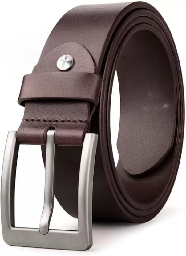 Image of Men's Formal Genuine Leather Adjustable Pin Buckle Belt (Leath-5)