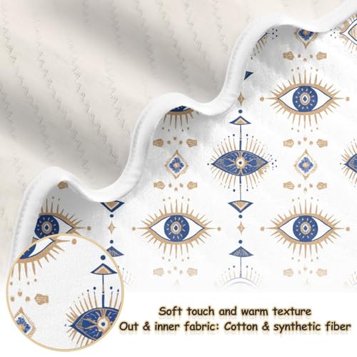 Image of Toddler Blanket for Baby Boy and Girl Soft Warm Crib Receiving Blanket for Nursery /Strolleoddler Bed /Car seat 30X40in A Gold Foil Illustration of an Evil Eye