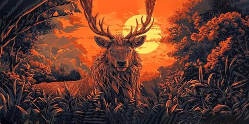 5D Diamond Painting Wapiti, kit d'art DIY anti-stress idéal comme cadeau