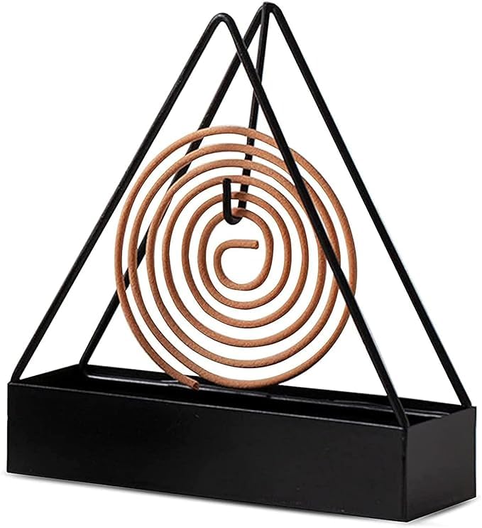 CLENEA Mosquito Coil Holder, Iron Mosquito Coil Holder, Durable Metal Mosquito Repellent Anti Mosquitoes Tray, Coil Holder for Home (Triangle)