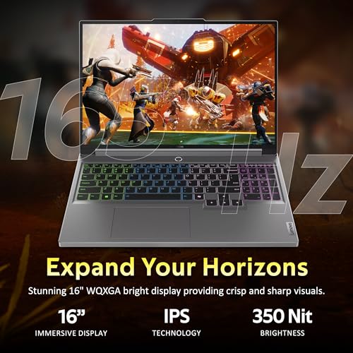Image of Lenovo Legion 5 16 inch WQXGA 165Hz Gaming Laptop, Intel i7-14650HX, 16GB DDR5, 2TB Storage (1TB SSD+1TB Docking Station Set), GeForce RTX 4050, 4-Zone RGB Backlit Keyboard, Wi-Fi 6E, Win 11 Pro, Grey